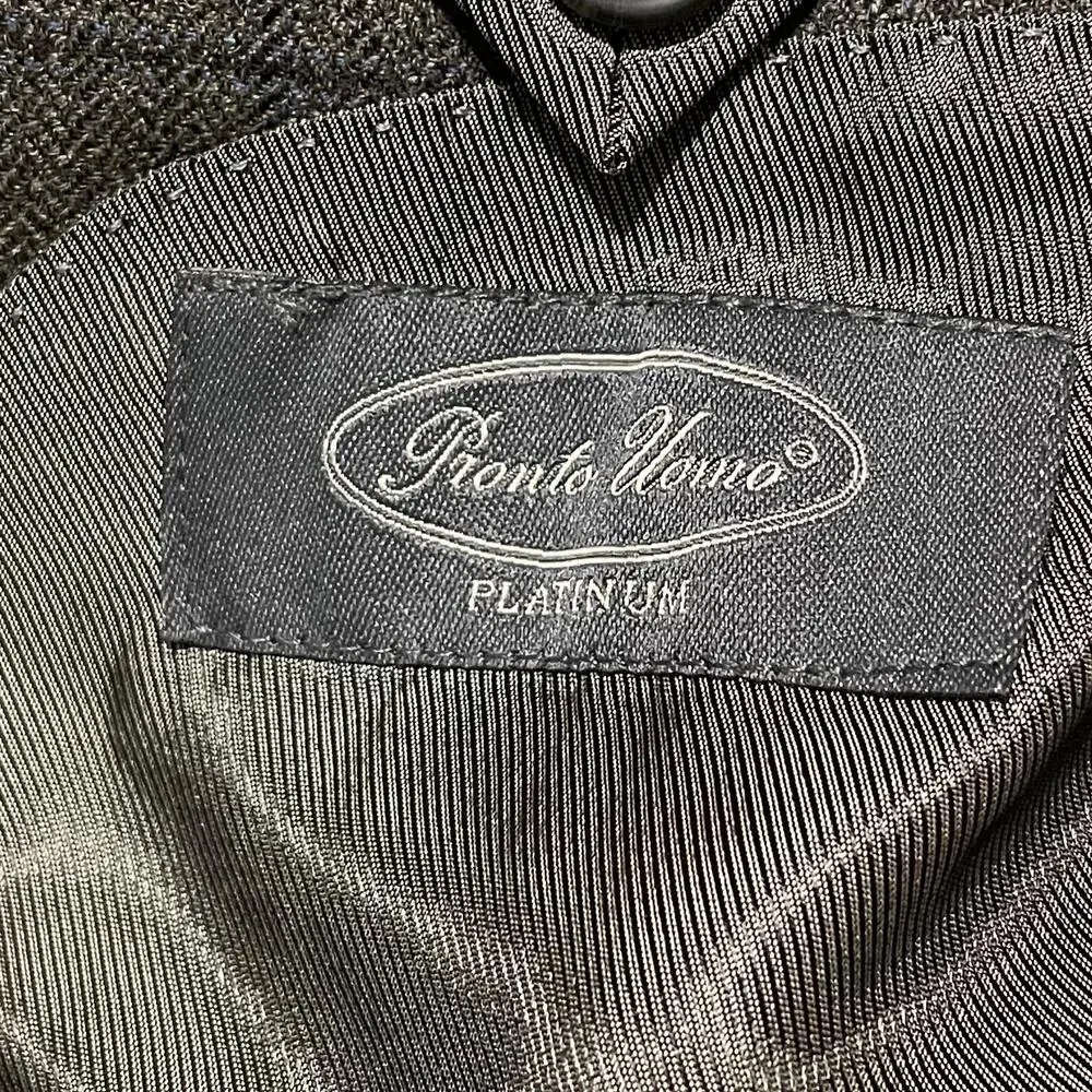 Pronto Uomo Blazer Mens 42 Regular Plaid Wool Sport Coat Platinum Two Button